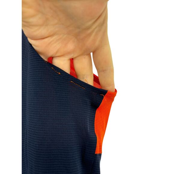 Patagonia Top Mens Small Windchaser Sleeveless Tank Navy Orange Mesh Running - Picture 4 of 8